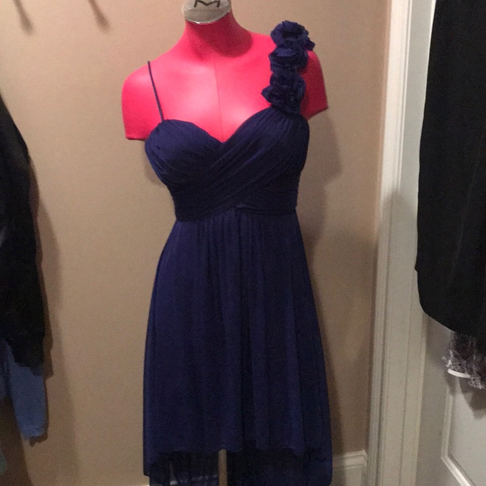 Betsy & Adam Navy Prom Dress